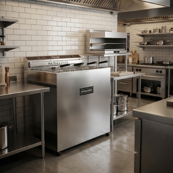 Fritador Água e Óleo Elétrico 45 Litros De Pedestal 220V FAO 45 Metalcubas