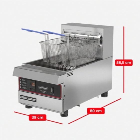 Fritador Zona Fria De Óleo Elétrico De Mesa Premium 220v FOE 2 M PRM Metalcubas