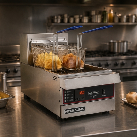 Fritador Zona Fria De Óleo Elétrico De Mesa Premium 220v FOE 2 M PRM Metalcubas