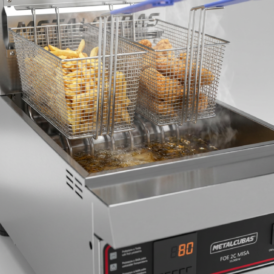 Fritador Zona Fria De Óleo Elétrico De Mesa Premium 220v FOE 2 M PRM Metalcubas
