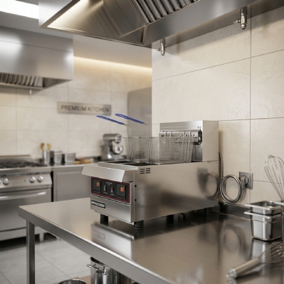 Fritador Zona Fria De Óleo Elétrico De Mesa Premium 220v Monofásico Duplo Foe 2 M DP PRM Metalcubas