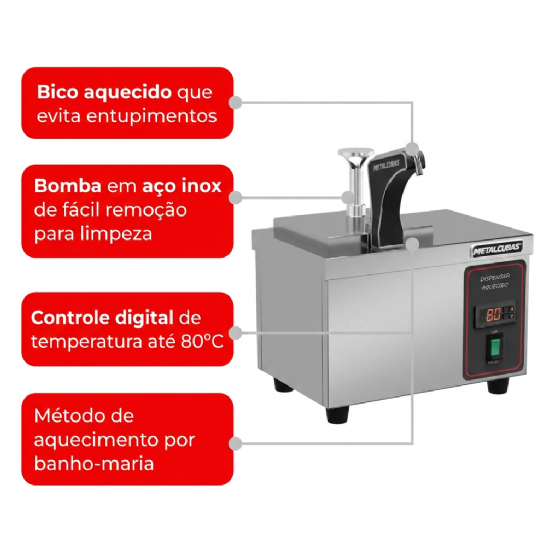 Dispenser Aquecido Profissional Inox 220v DA 01 Metalcubas