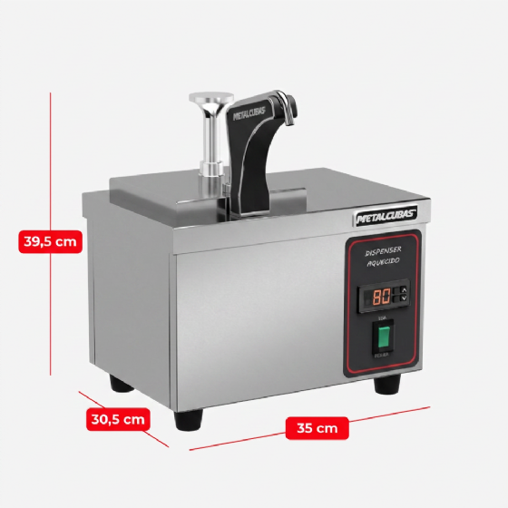 Dispenser Aquecido Profissional Inox 220v DA 01 Metalcubas