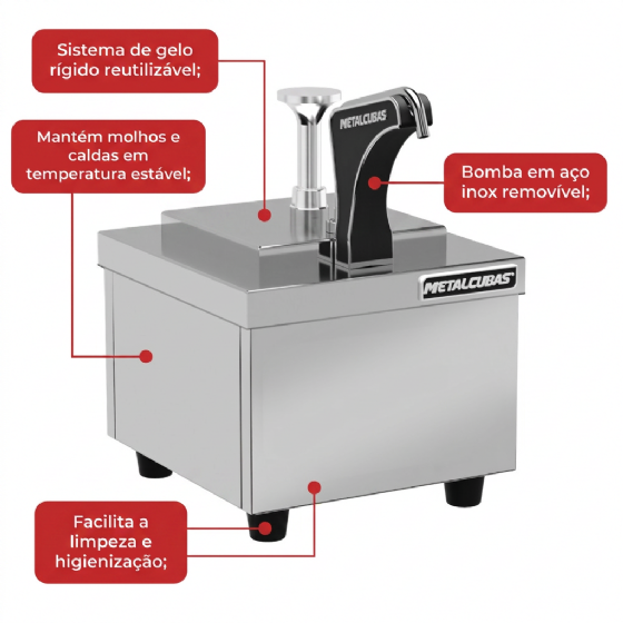 Dispenser Gelo Reutilizável Inox Profissional 220v DGR 01 Metalcubas