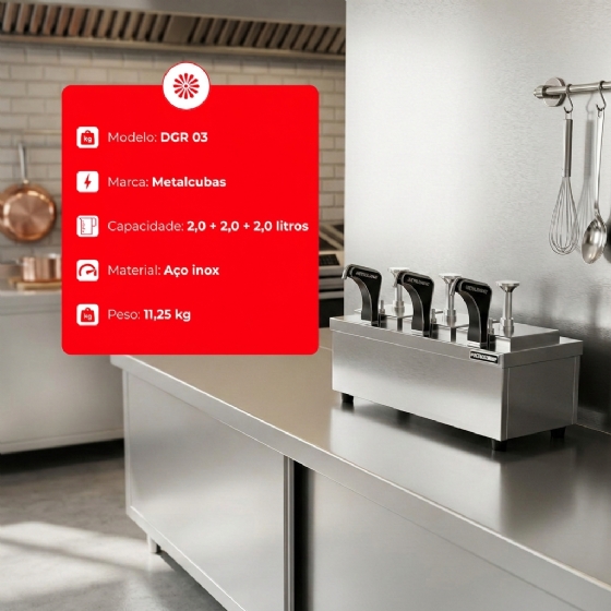 Dispenser Gelo Reutilizável Inox Profissional 220v DGR 03 Metalcubas