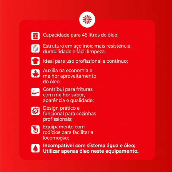 Filtrador De Óleo Profissional Inox 220v FO 45 Metalcubas