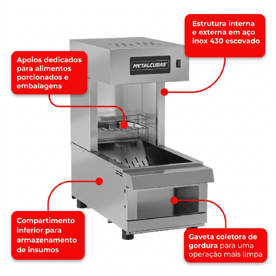 Conservador De Fritura Elétrico Premium 220v CFP 400 M Metalcubas
