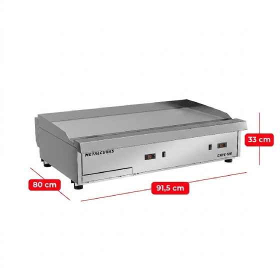Chapa Bifeteira Premium 90 Cm Elétrica 380v CHPE 90 Metalcubas