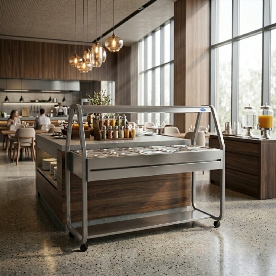 Buffet Térmico Aquecido 10 GN 1/2 100 ST10 Cinza 220v Ibet