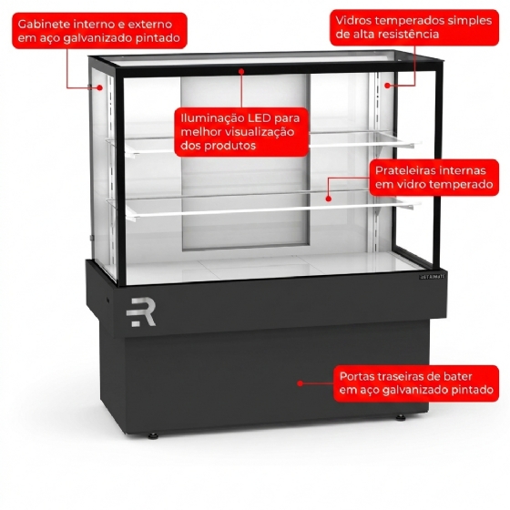 Balcão Expositor Seco Tampo de Vidro 1100 Vanguard Plus 220v Refrimate