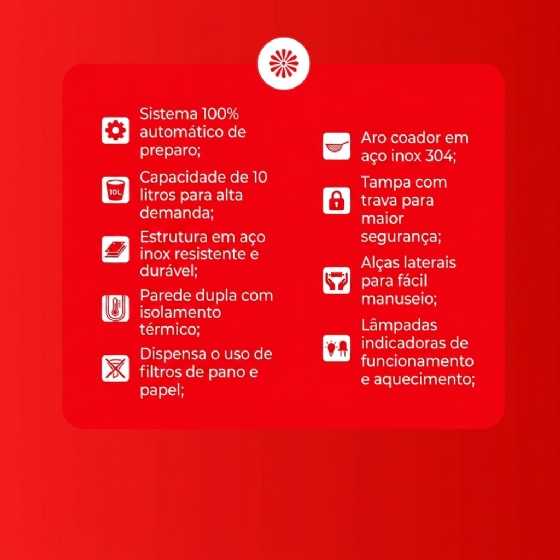 Cafeteira Elétrica Automática 10 Litros 220v Marchesoni
