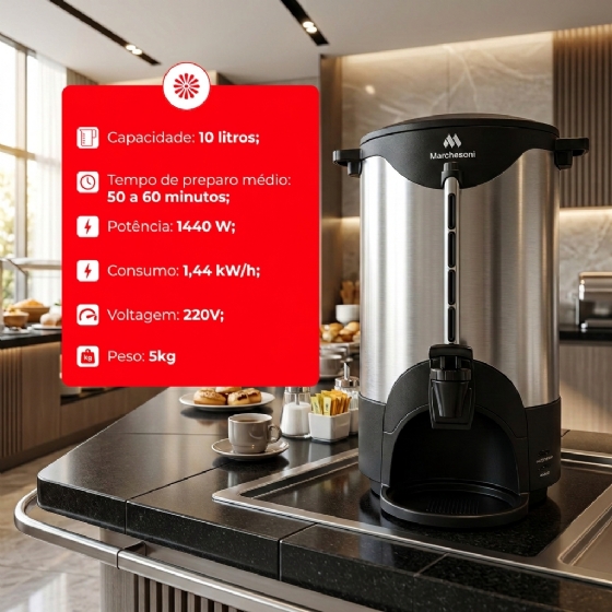 Cafeteira Elétrica Automática 10 Litros 220v Marchesoni