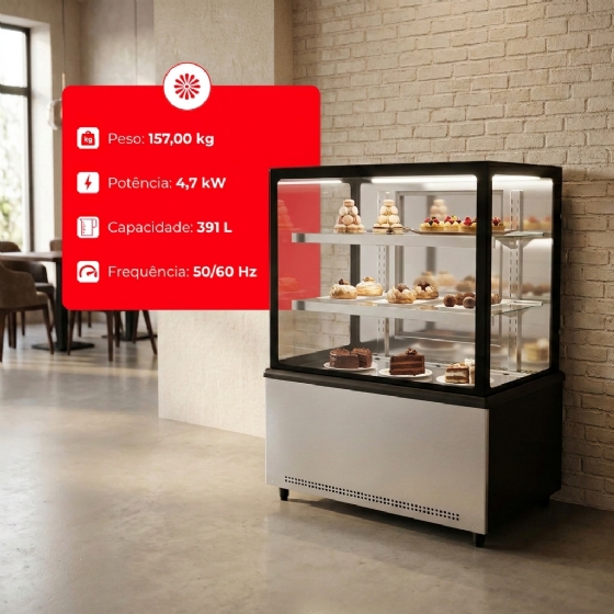 Balcão Vitrine Prime Refrigerado Ar Forçado 1000 PBV 10 220v Venâncio