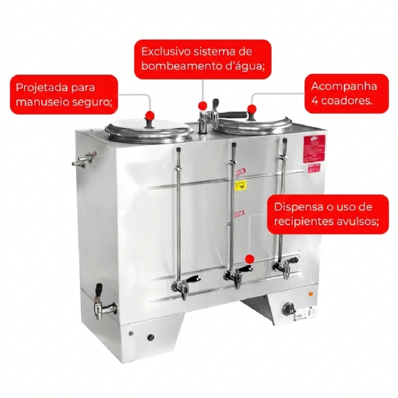 Cafeteira Elétrica Industrial Semiautomática 30 litros CPA 30 220v Consercaf