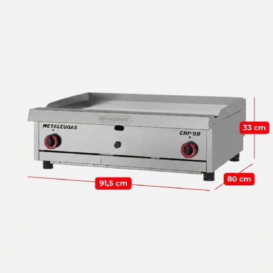 Chapa Bifeteira Premium a Gás 90 cm CHP 90 G2 Metalcubas