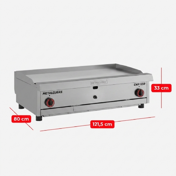 Chapa Bifeteira Premium a Gás 120 cm CHP 120 G2 Metalcubas