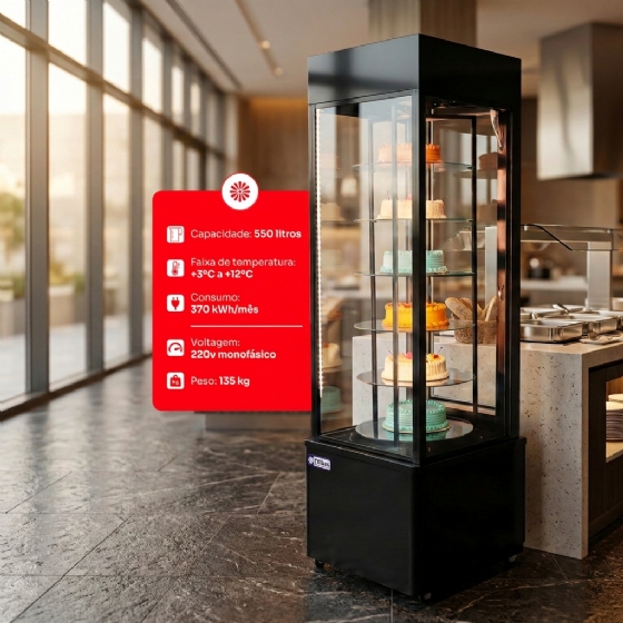 Expositor Refrigerado Giratório Suprema RF-001 S 220v Frilux