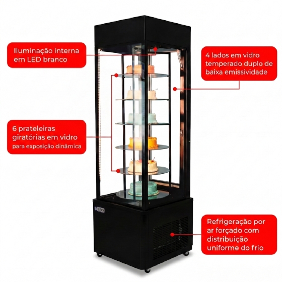 Expositor Refrigerado Giratório Suprema RF-001 S 220v Frilux