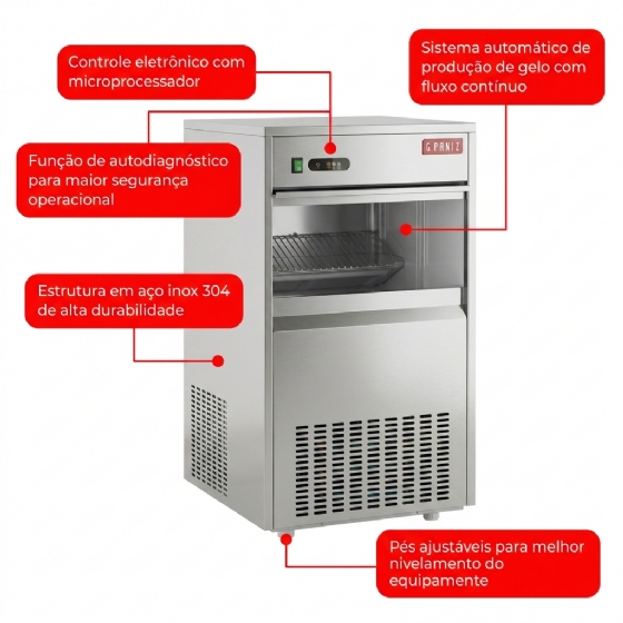 Máquina de Gelo Industrial Dedal MGD 50kg/Dia 220V G Paniz