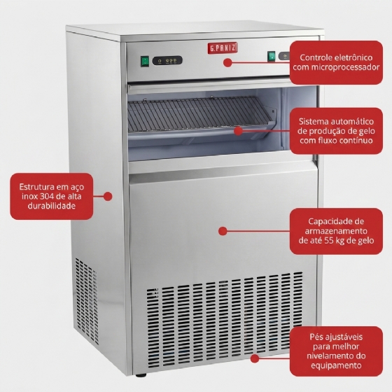 Máquina de Gelo Industrial Dedal MGD 120kg/Dia 220V G Paniz