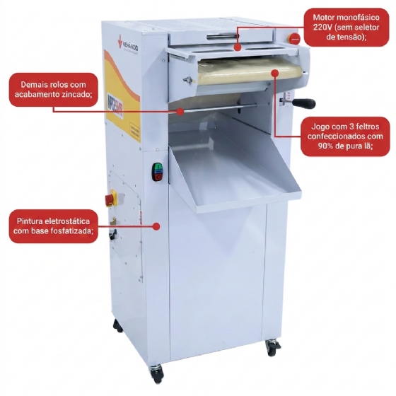 Modeladora de Pão de Coluna 50cm 220v MPSV50 Venâncio