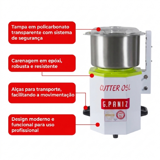 Cutter Processador De Alimentos Epóxi 05 Litros 110v G Paniz