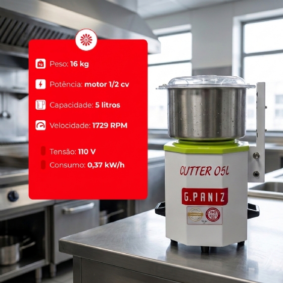Cutter Processador De Alimentos Epóxi 05 Litros 110v G Paniz