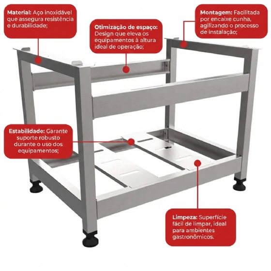 Cavalete 90cm para Chapa e Char Broiler PCE090 Venâncio