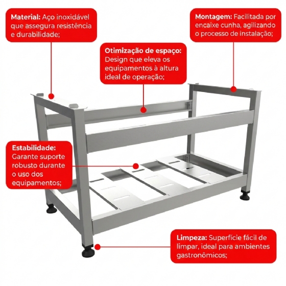 Cavalete 120cm para Chapa e Char Broiler PCE120 Venâncio