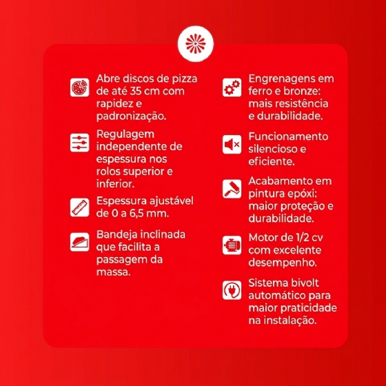 Modeladora de Pizza MDP 360 G2 Epóxi Bivolt G Paniz