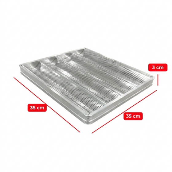 Assadeira Canaleta Perfurada 4 Ondas 35x35 Imeca