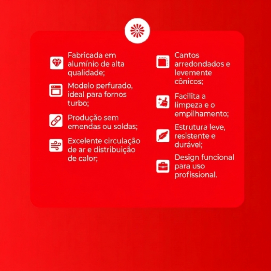 Bandeja Assadeira Perfurada 35 x 35 Alumínio Imeca