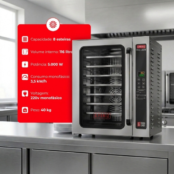 Forno Turbo de Convecção Com Vapor GranChef FCV 35/8 220v G Paniz