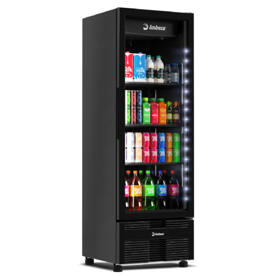 Refrigerador Vertical 569 Litros Porta de Vidro Full Black VRS19 Bivolt Inverter Imbera