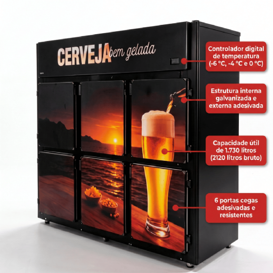 Câmara Cervejeira 6 Portas 6 KPTC STD 220v Klima