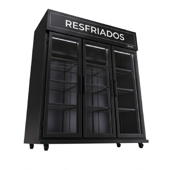 Expositor de Bebidas Frios e Laticínios 3 Portas Vidro 220v Klima
