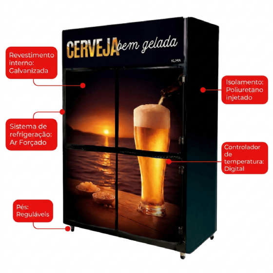 Mini Câmara Cervejeira 4 Portas 4 KPTC STD 220v Klima