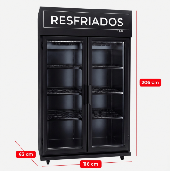 Expositor Refrigerado Practice Frios e Lacticínios 2 Portas 706 Litros 220v Klima