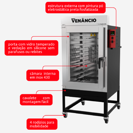 Forno Turbo Twister 10 Esteiras Elétrico FVT 10E 220V Monofásico Venâncio