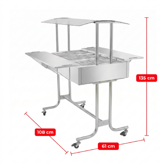 Buffet Estufa de Aquecimento Profissional Self Service Térmico 6 Cubas 220v EA6M Venâncio