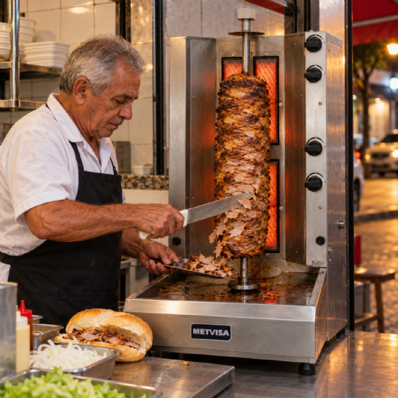Assador Churrasco Grego Elétrico 4 Queimadores 220v Metvisa