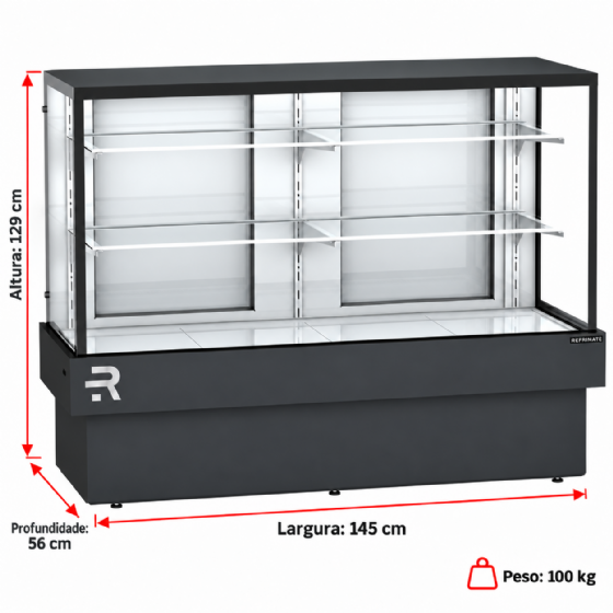 Balcão Expositor 1450 Refrigerado Ar Forçado 220v Refrimate