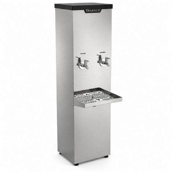 Bebedouro Industrial de Coluna 1 Gelada 1 Natural Inox 25 Litros 220v Venâncio