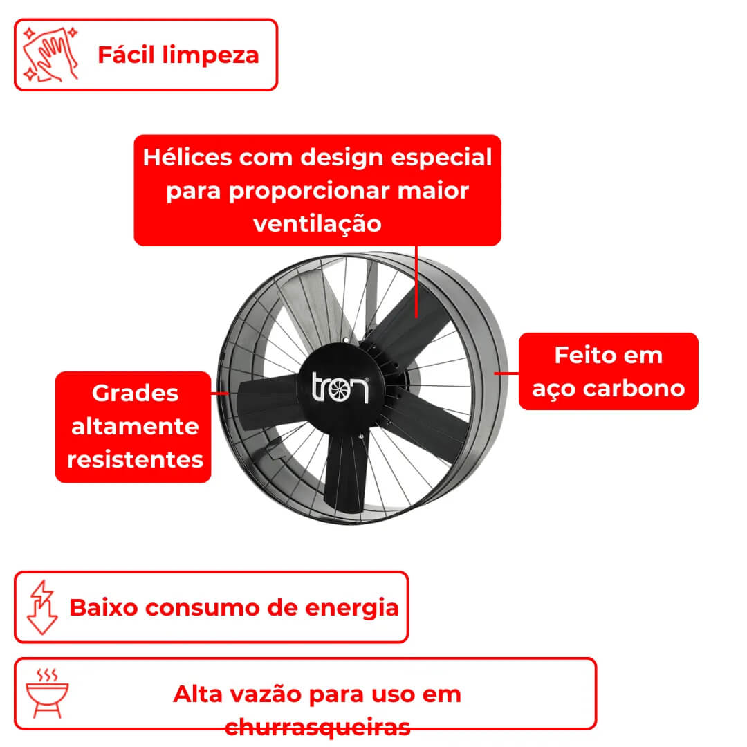 Ventilador e Exaustor Axial 40 Cm Bivolt Tron