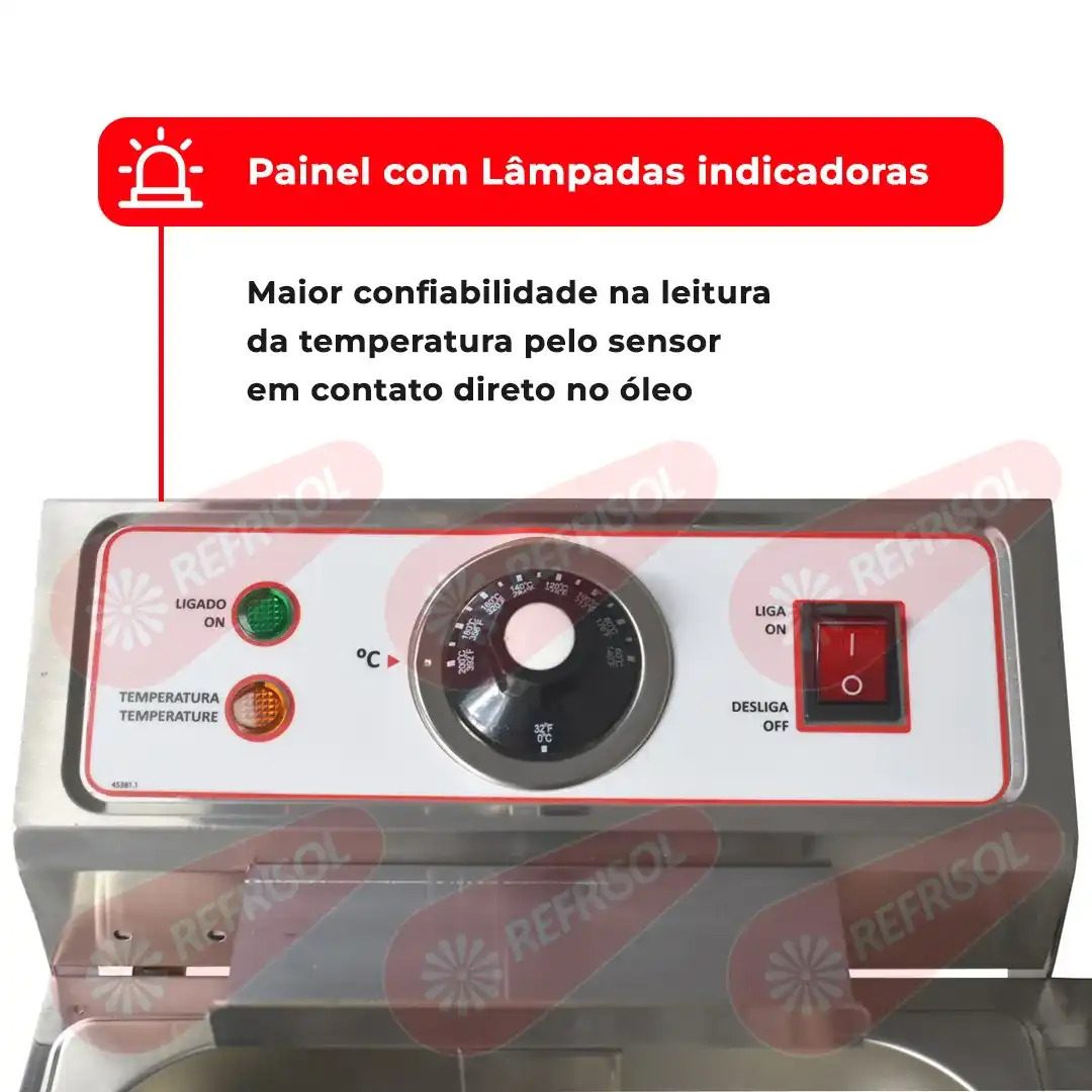 Fritadeira Elétrica 2 Cubas de 5 Litros FED-20-N Inox 220v Skymsen