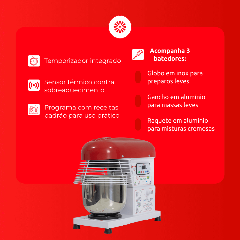 Batedeira Planetária Inteligente 05 Litros BPM 5 Bivolt Maná