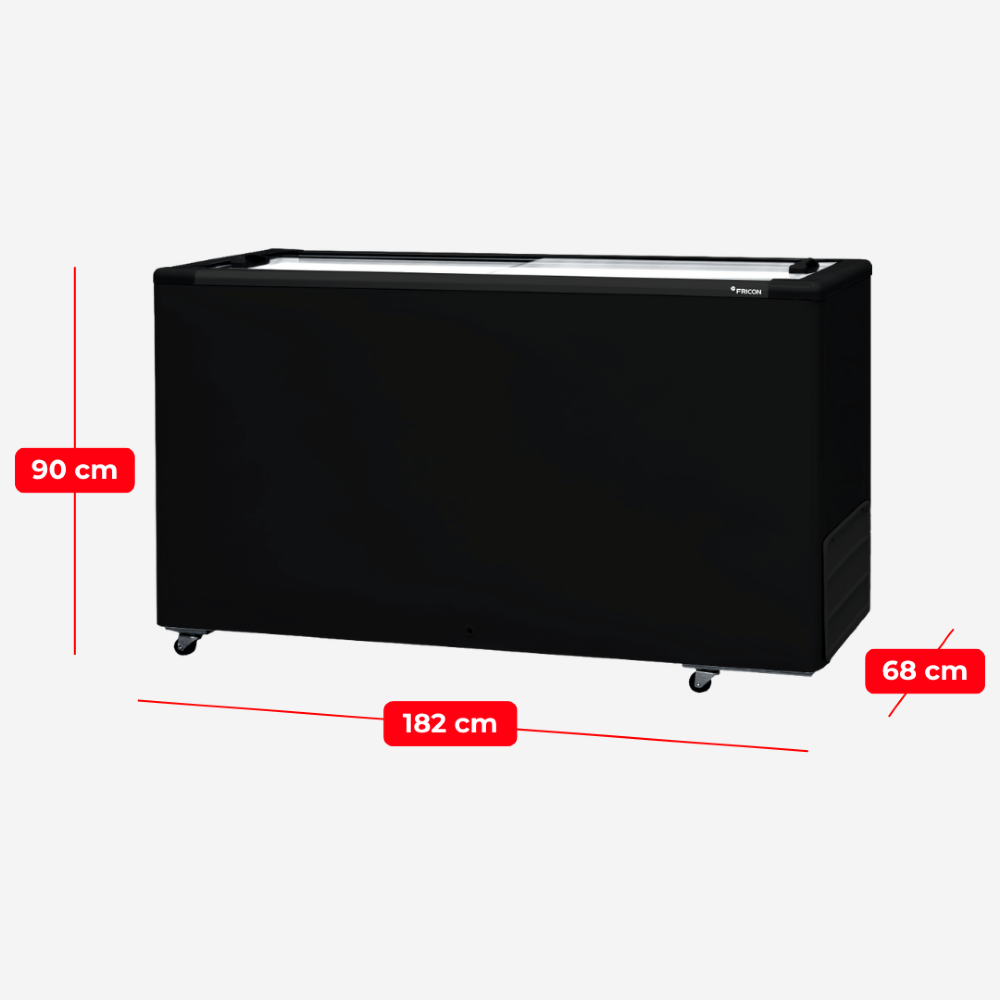 Freezer Horizontal 550 Litros Porta de Vidro Preto | Refrisol