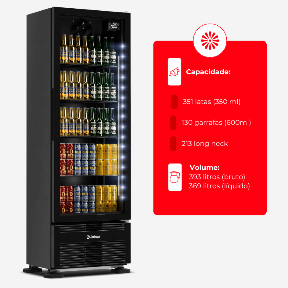 Cervejeira 393 Litros Porta de Vidro Full Black CCV290 | Refrisol